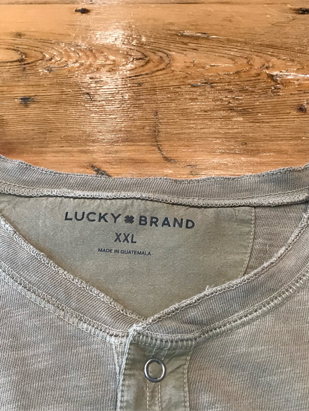 Lucky Brand Men's Crewneck Pull-On Henley Shirt in Olive Green β’ Size XXL β’ NWT - Picture 4 of 7